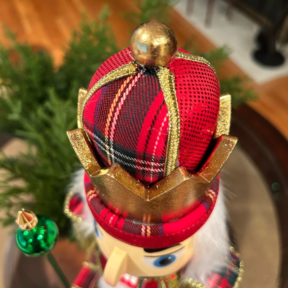 Neiman Marcus Red and Gold Nutcracker with Green Accents - Picture 12 of 14